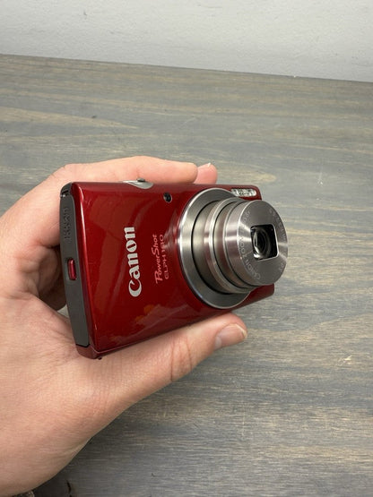 Canon Powershot ELPH 180 20MP Digital Camera 8X Zoom Red With Accessories
